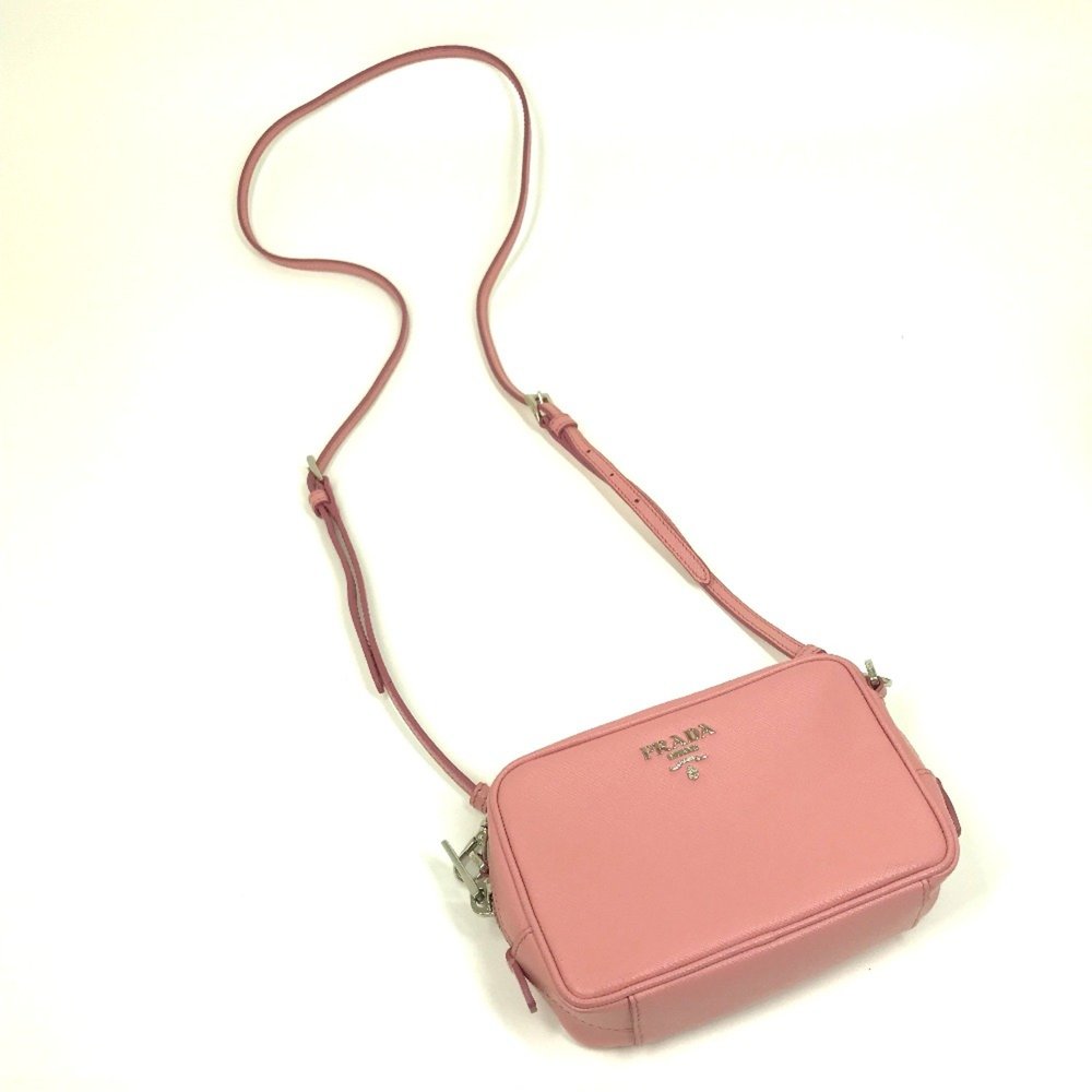 PRADA 1NF674 logo Bag Cluch Bag Shoulder Bag PETALO 1 pink - Picture 8 of 16